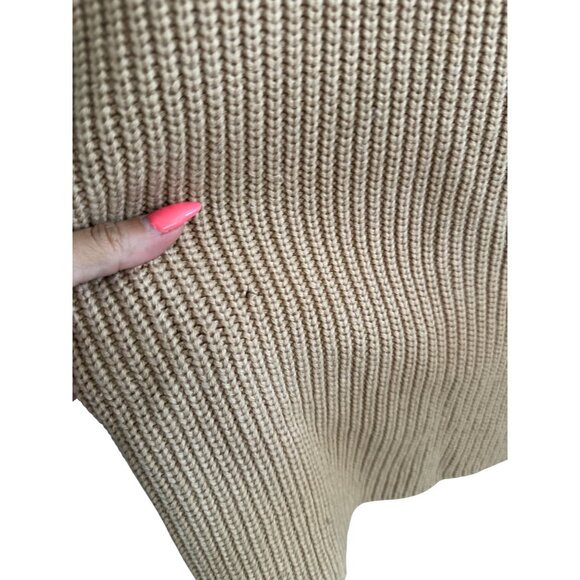 WAYF Camel Knit Turtleneck Long Sleeve Tunic Sweater Size Small - Picture 12 of 13